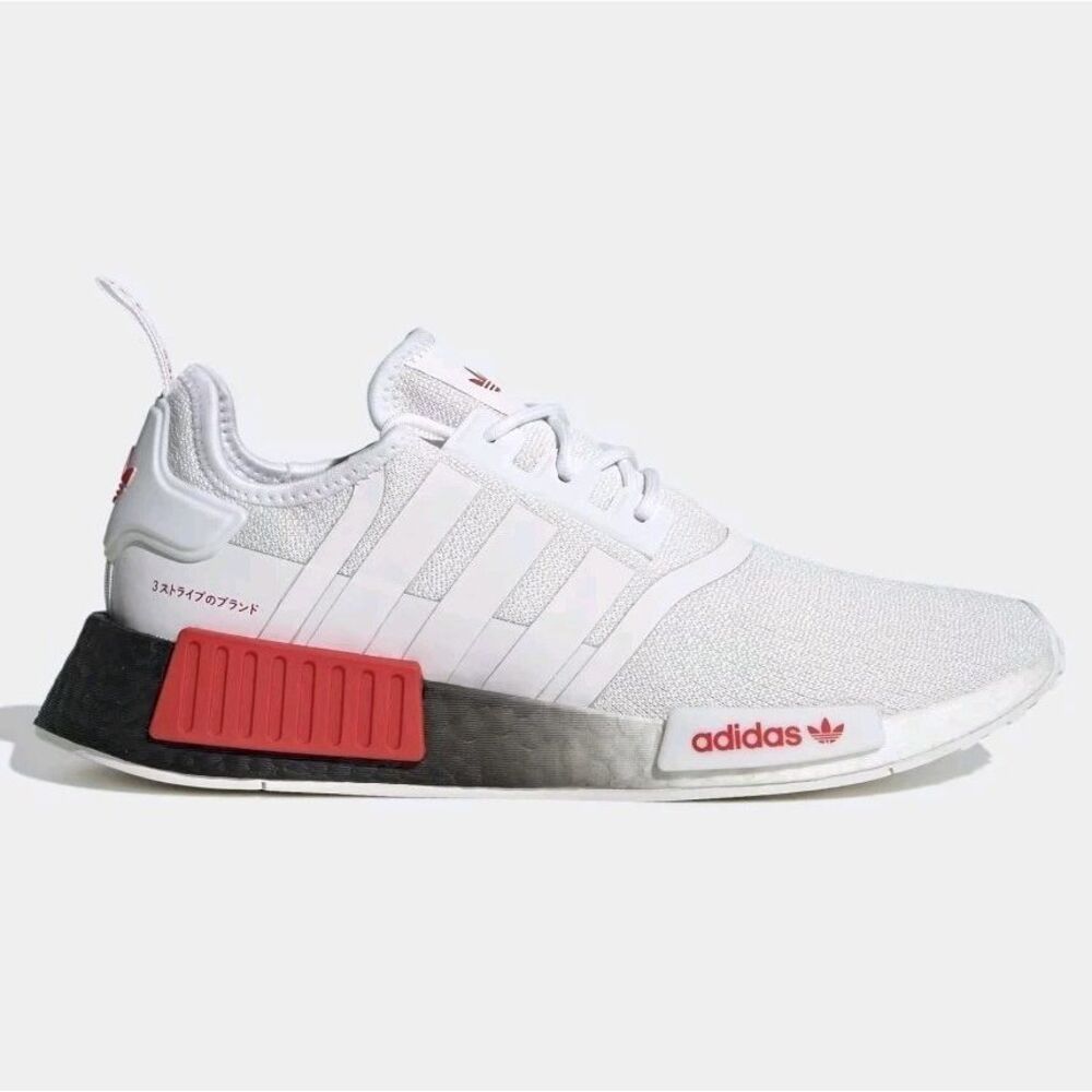 adidas NMD R1 IF4892 White Red Black Men's  Size 8.5 Women's 9.5